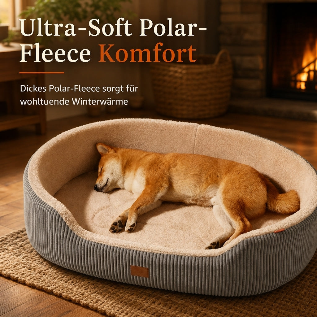 ✨50% RABATT NU! !✨Abnehmbares ovales Haustierbett aus Polar-Fleece und Oxford-Stoff mit feuchtigkeitsabweisender, rutschfester Unterseite und Schwammkissen für Hunde und Katzen