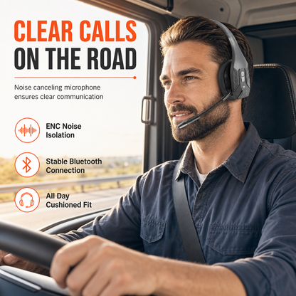 Kabelloses Bluetooth-Headset für Callcenter mit ENC-Umgebungsgeräuschunterdrückung und automatischer Kopplung für Kundenservice und Lkw-Fahrer