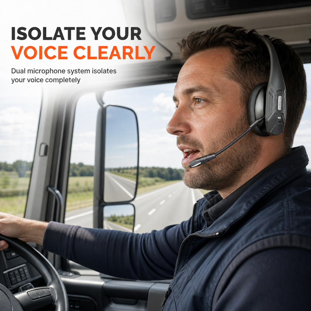 Kabelloses Bluetooth-Headset für Callcenter mit ENC-Umgebungsgeräuschunterdrückung und automatischer Kopplung für Kundenservice und Lkw-Fahrer