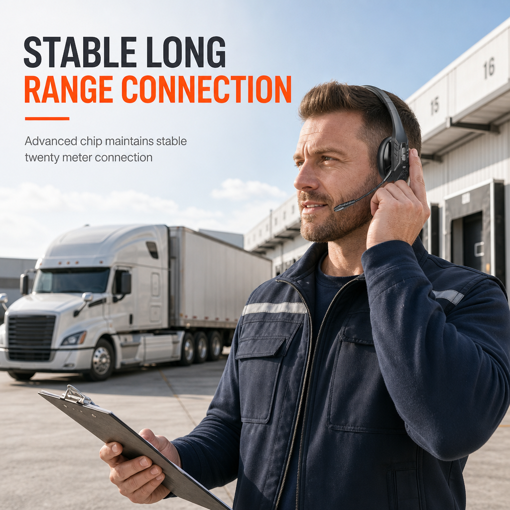 Kabelloses Bluetooth-Headset für Callcenter mit ENC-Umgebungsgeräuschunterdrückung und automatischer Kopplung für Kundenservice und Lkw-Fahrer