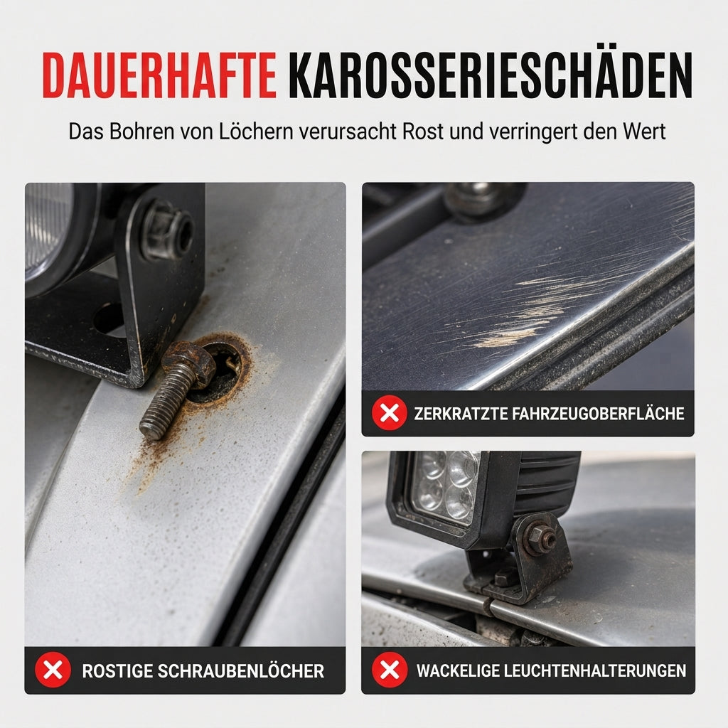 🚘 LED-Lichtbalken-Halterungsset für Motorhaube – 1 Paar Klemmenhalterungen für Arbeitsscheinwerfer, Umbau/Zubehör