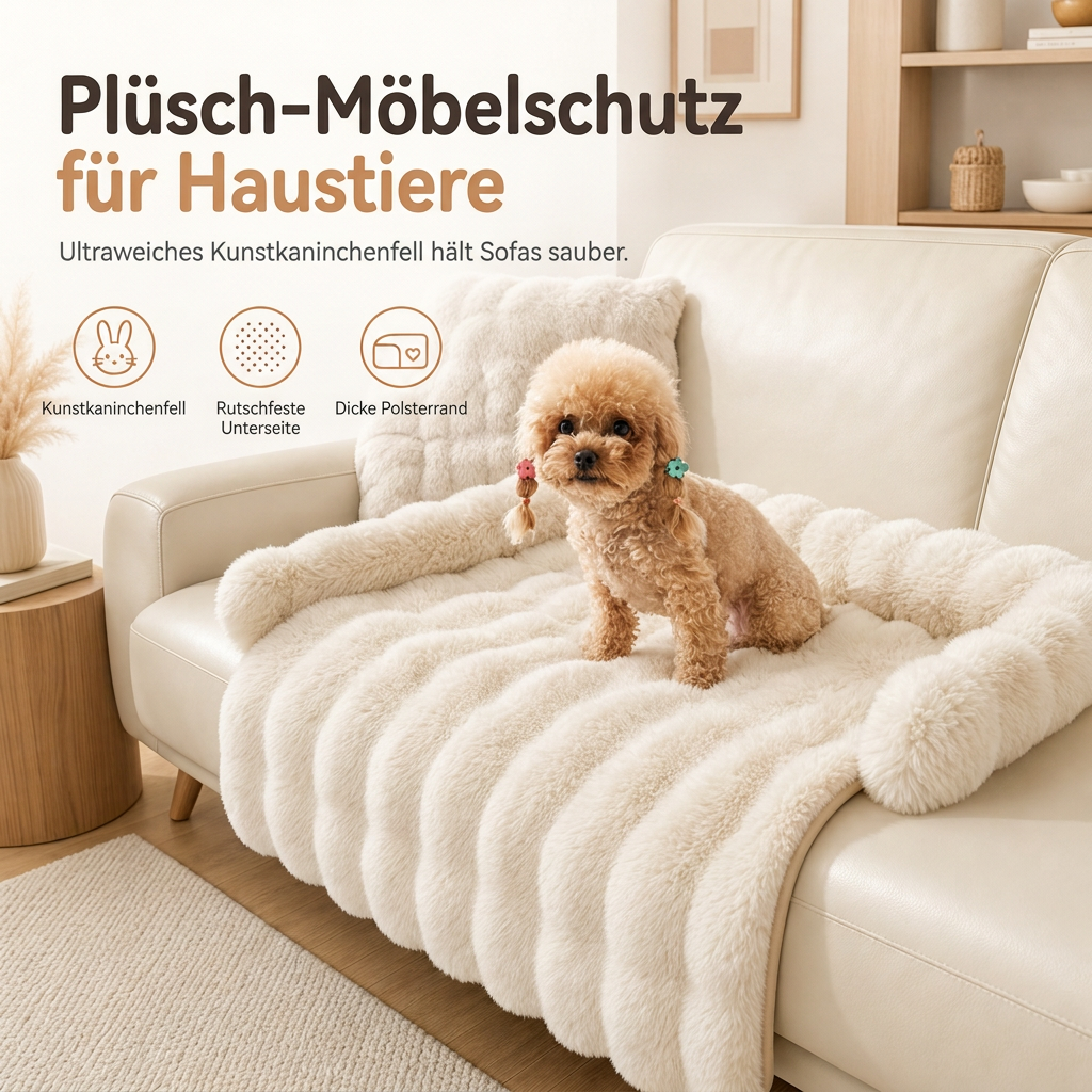 🐈50 % Rabatt❄️Verdickte Winter‑Haustiermatte 75×75cm, weiches Kunstkaninchenfell, rutschfest für Hunde und Katzen