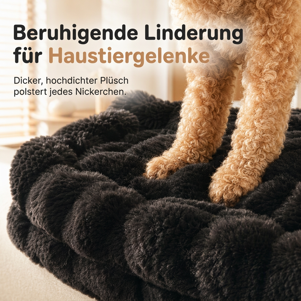 🐈50 % Rabatt❄️Verdickte Winter‑Haustiermatte 75×75cm, weiches Kunstkaninchenfell, rutschfest für Hunde und Katzen