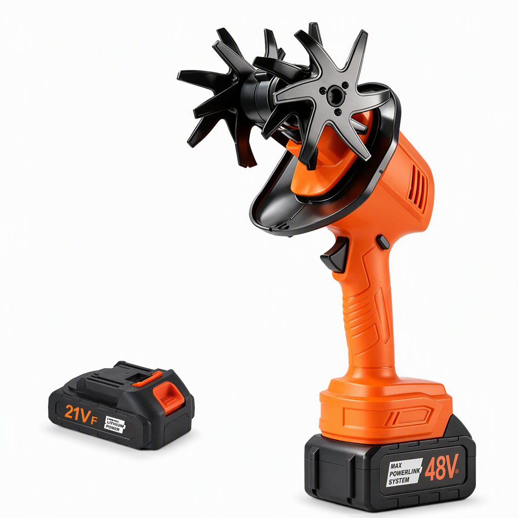 Kabellose Mini-Gartenfräse mit 21-V-Lithium-Akku – handlicher Bodenlockerer und Unkrautentferner