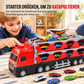 ⏳Begrenzte Zeit 50% Rabatt💥Spielzeug-Transformations-Lagerlastwagen für Kinder mit Soundeffekten und 207 cm langer, klappbarer Katapult-Rennstrecke sowie Mini-Legierungs-Baufahrzeugen