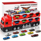 ⏳Begrenzte Zeit 50% Rabatt💥Spielzeug-Transformations-Lagerlastwagen für Kinder mit Soundeffekten und 207 cm langer, klappbarer Katapult-Rennstrecke sowie Mini-Legierungs-Baufahrzeugen