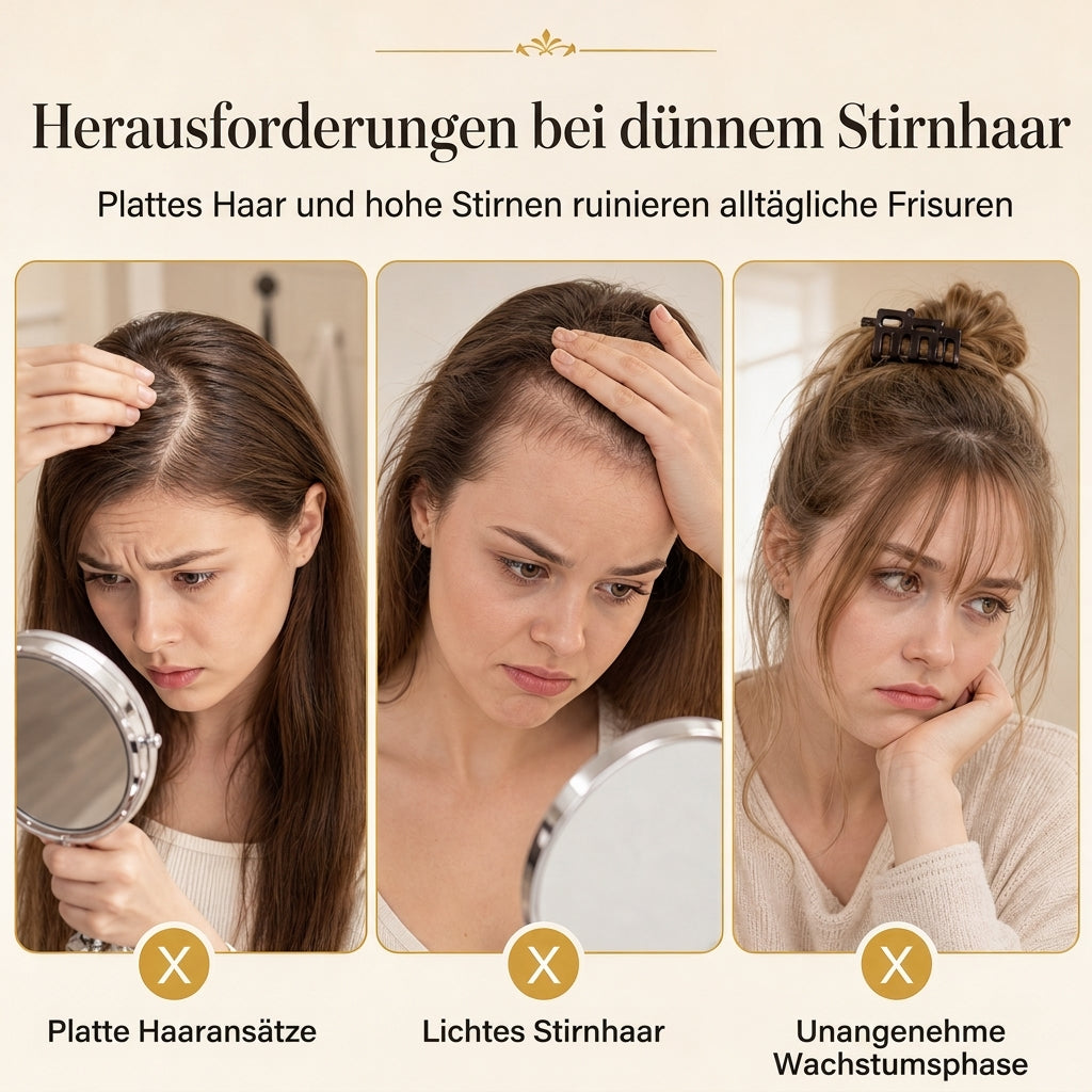 💇‍♀️ Künstliche Air-Bangs mit Seitenpartien & Haarspange – synthetische Frontpartie für Damen, natürlich & vielseitig