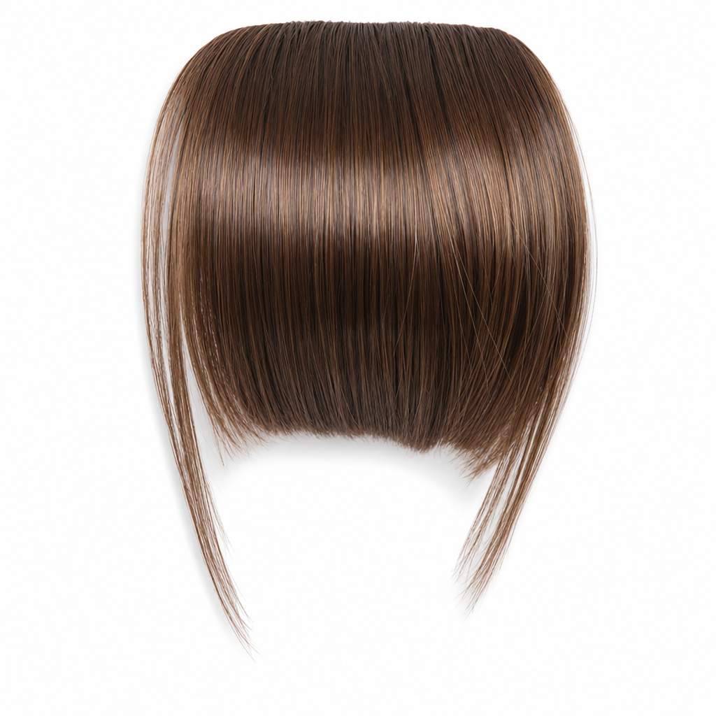 💇‍♀️ Künstliche Air-Bangs mit Seitenpartien & Haarspange – synthetische Frontpartie für Damen, natürlich & vielseitig