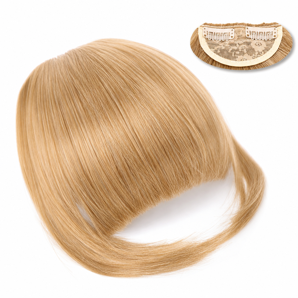 💇‍♀️ Künstliche Air-Bangs mit Seitenpartien & Haarspange – synthetische Frontpartie für Damen, natürlich & vielseitig
