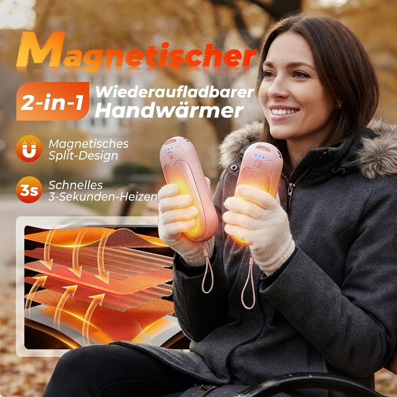 Magnetischer 2-in-1 wiederaufladbarer Handwärmer