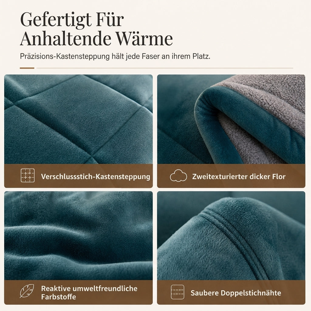 🛏️ Nur kurze Zeit 50% Rabatt! Dicke gesteppte Winterdecke aus Schneeflocken-Samt, kuschelig warm ❄️