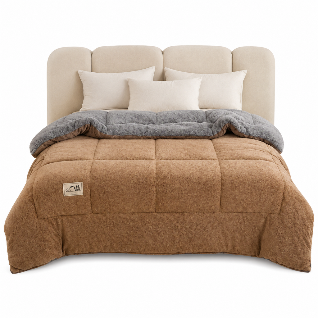 🛏️ Nur kurze Zeit 50% Rabatt! Dicke gesteppte Winterdecke aus Schneeflocken-Samt, kuschelig warm ❄️