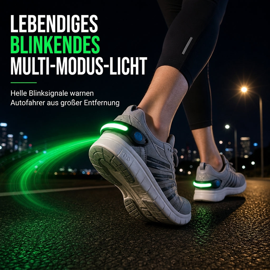 LED leuchtender Schuhclip Blitzende Sicherheitswarnleuchte für Nachtlaufen und Radfahren