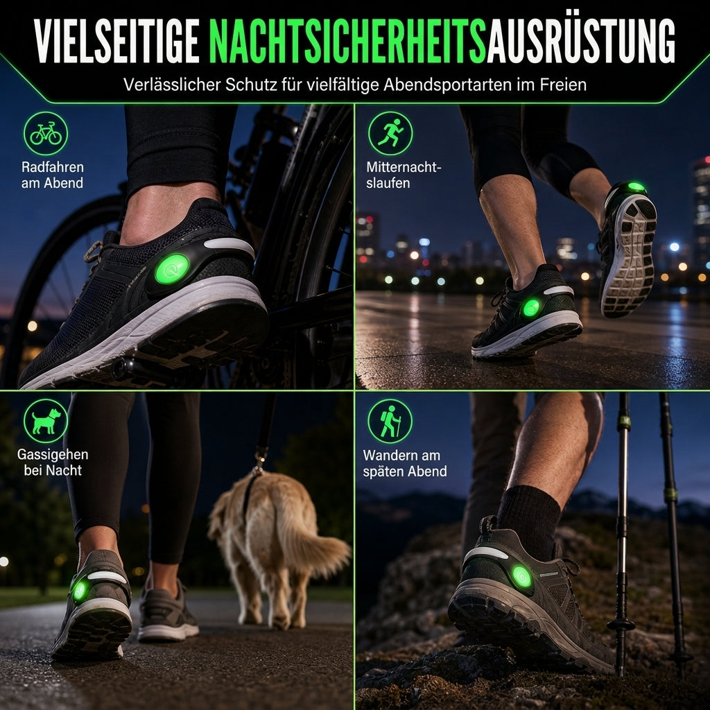 LED leuchtender Schuhclip Blitzende Sicherheitswarnleuchte für Nachtlaufen und Radfahren