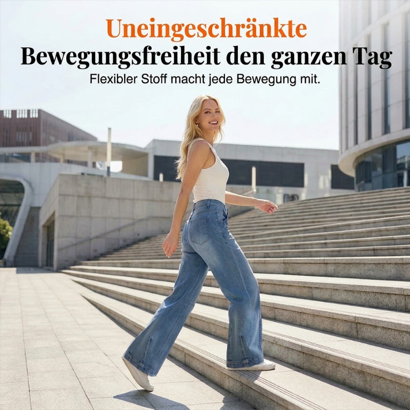 Damen-Jeans mit hoher Taille und verkürztem Schnitt