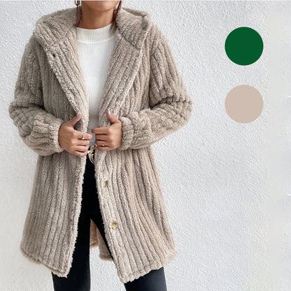 Regalo perfecto - Chaqueta de punto con capucha y botones