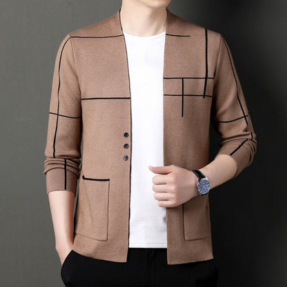 Suéter de punto suave y cálido para hombre Cardigan