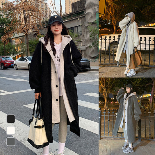 🔥✨HOT SALE🎅🎁[Best Gift For Her] 2-Layered Faux Lambswool Hooded Coat Jacket(42%OFF)